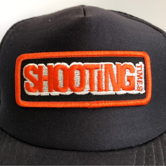 Vintage 80s Shooting Times Advert Novelty Mesh Trucker Snapback Cap Hat - Picture 2 of 6